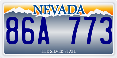 NV license plate 86A773