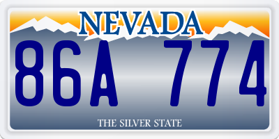 NV license plate 86A774