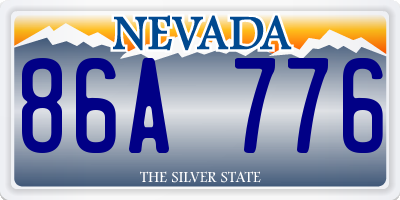 NV license plate 86A776