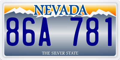NV license plate 86A781