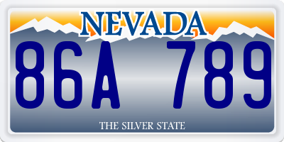 NV license plate 86A789