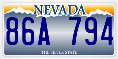 NV license plate 86A794