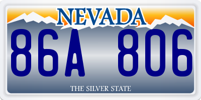 NV license plate 86A806