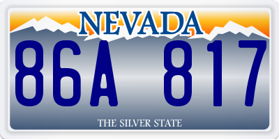 NV license plate 86A817