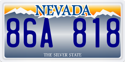 NV license plate 86A818