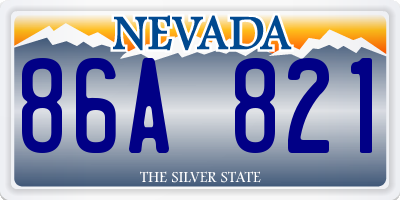 NV license plate 86A821