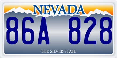 NV license plate 86A828