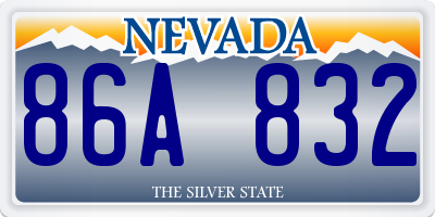 NV license plate 86A832