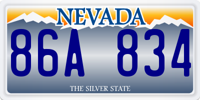 NV license plate 86A834
