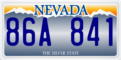 NV license plate 86A841