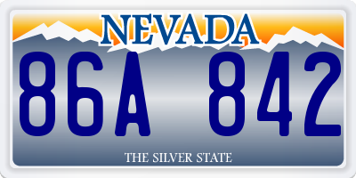 NV license plate 86A842