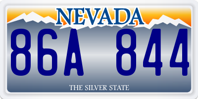 NV license plate 86A844