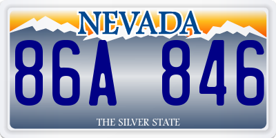 NV license plate 86A846