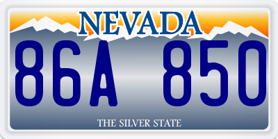 NV license plate 86A850