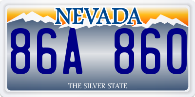 NV license plate 86A860