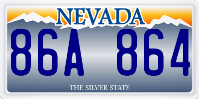 NV license plate 86A864