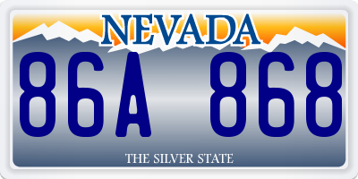 NV license plate 86A868