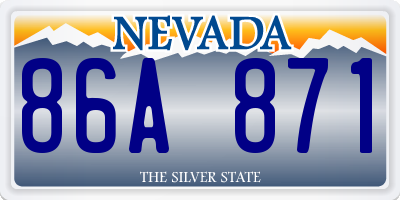 NV license plate 86A871