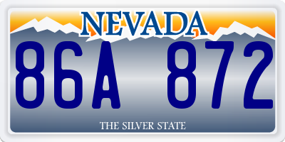 NV license plate 86A872
