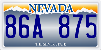 NV license plate 86A875