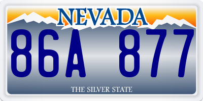 NV license plate 86A877