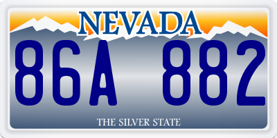 NV license plate 86A882