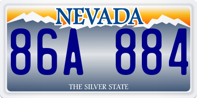 NV license plate 86A884