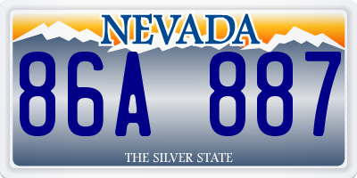 NV license plate 86A887