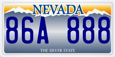 NV license plate 86A888