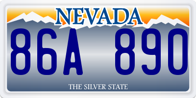 NV license plate 86A890