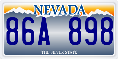 NV license plate 86A898