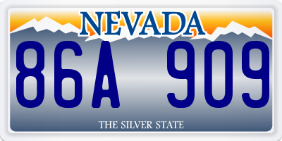 NV license plate 86A909