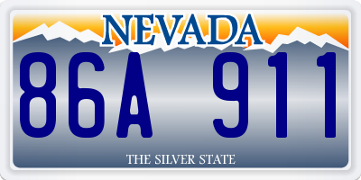 NV license plate 86A911