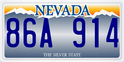 NV license plate 86A914