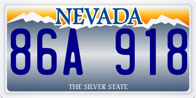 NV license plate 86A918