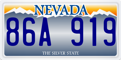 NV license plate 86A919