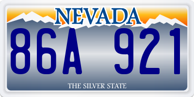 NV license plate 86A921