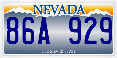 NV license plate 86A929