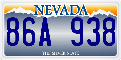 NV license plate 86A938