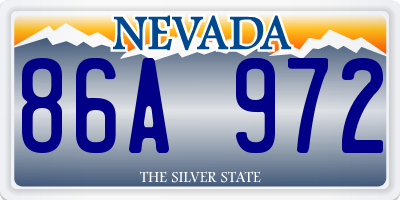 NV license plate 86A972