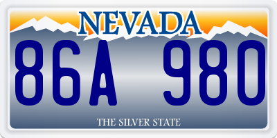 NV license plate 86A980