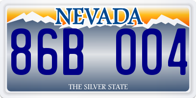 NV license plate 86B004