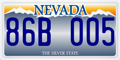 NV license plate 86B005