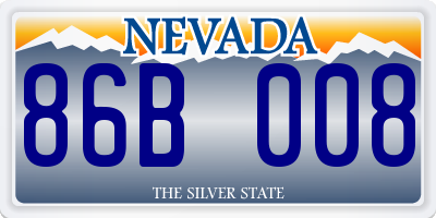 NV license plate 86B008