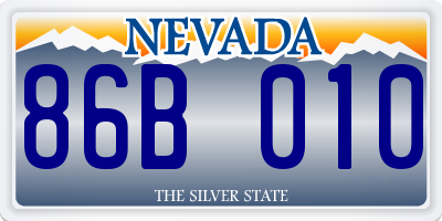 NV license plate 86B010