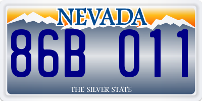 NV license plate 86B011