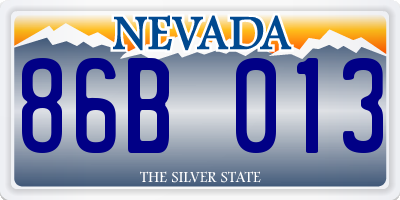 NV license plate 86B013
