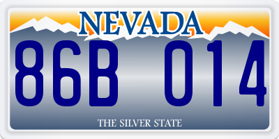 NV license plate 86B014