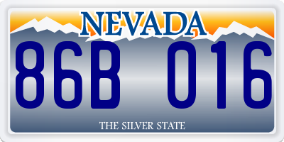 NV license plate 86B016