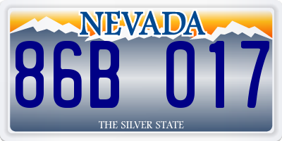 NV license plate 86B017